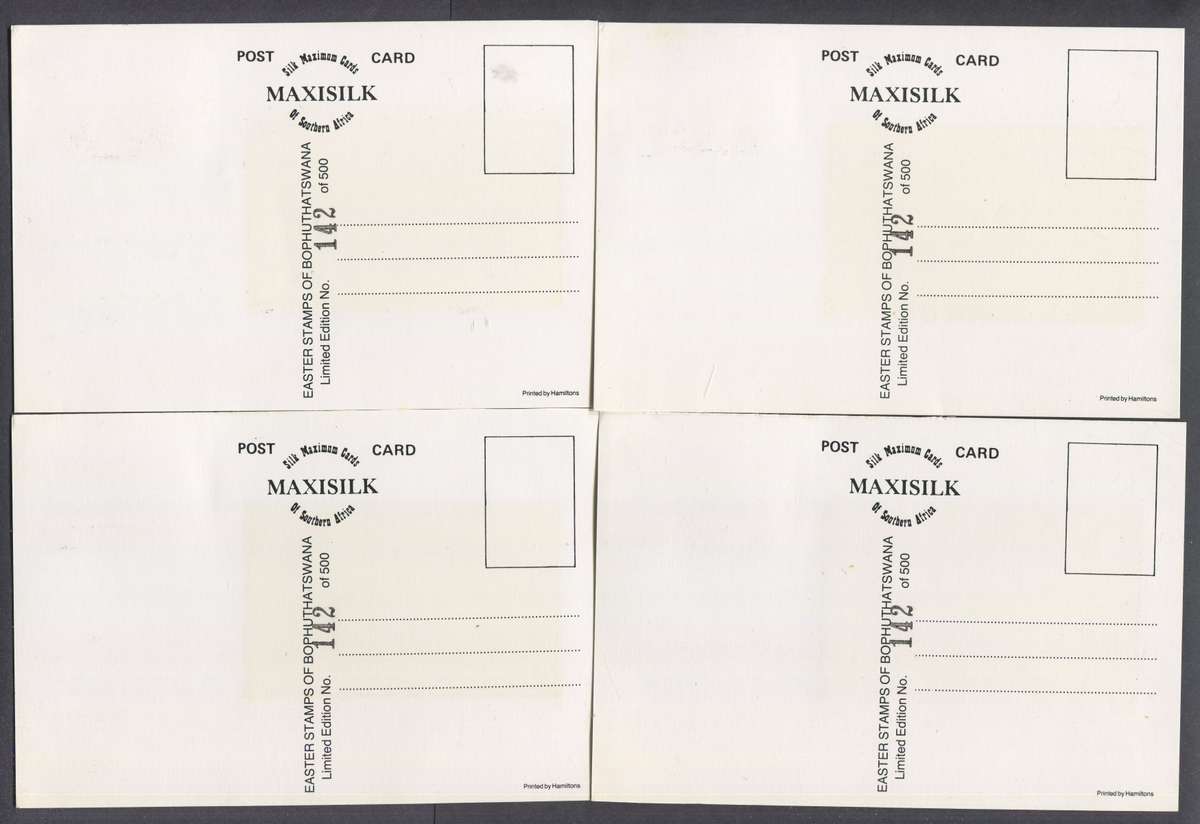 Bophuthatswana - Set of 4 Silk Maxi Cards - 1983