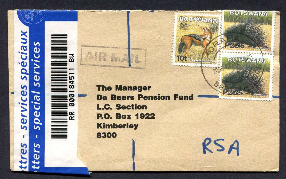 Botswana - Small Size Registered Cover