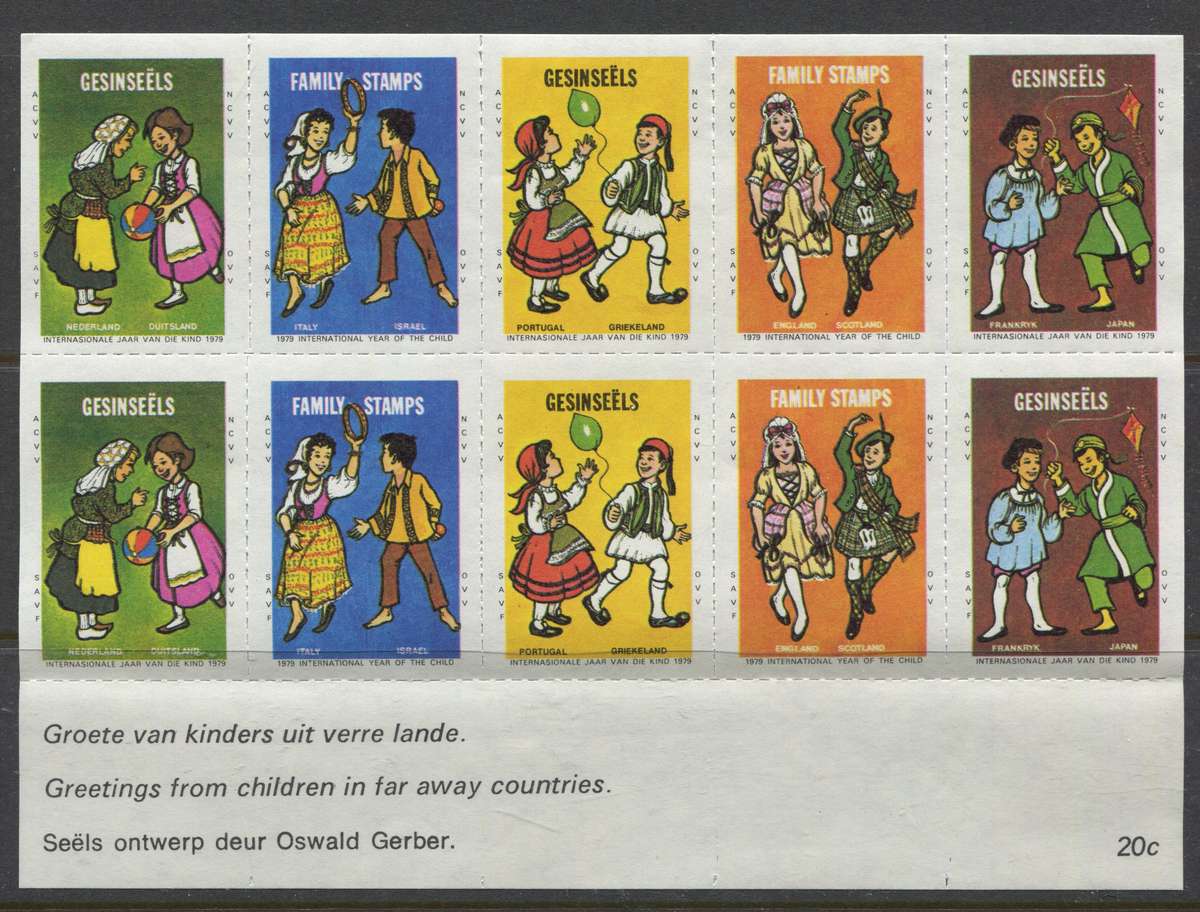 RSA - Family Stamps - Sheet of 10 - 1979 - MNH