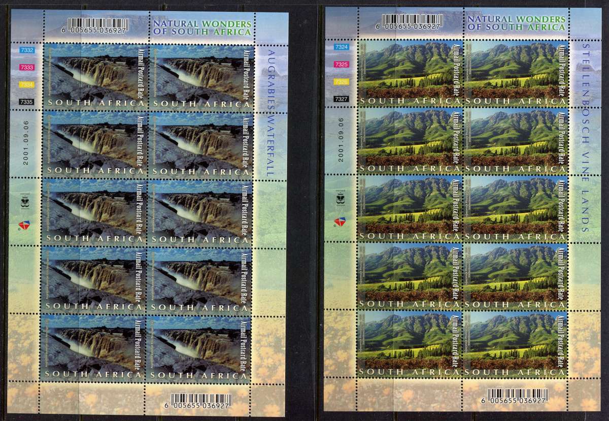RSA - Set of 10 Sheets of 10 - 2001 - MNH