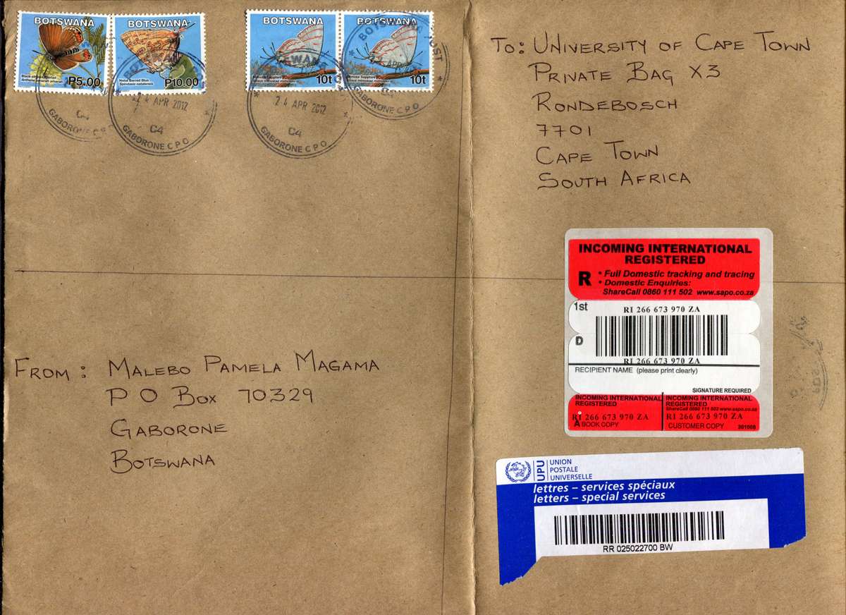 Botswana - B4 Size Registered Cover