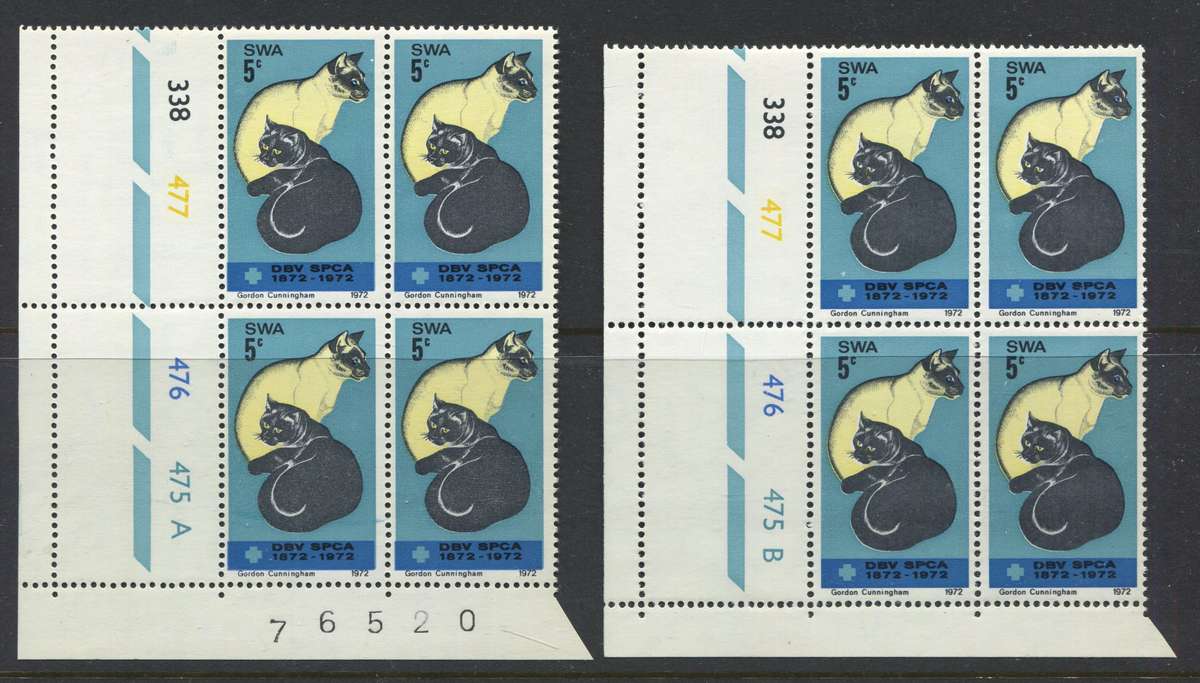 SWA - Set of 2 Control Blocks Of 4 - 1972 - MNH