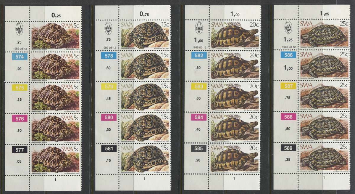 SWA - Set of 4 Control Strips Of 5 - 1982 - MNH