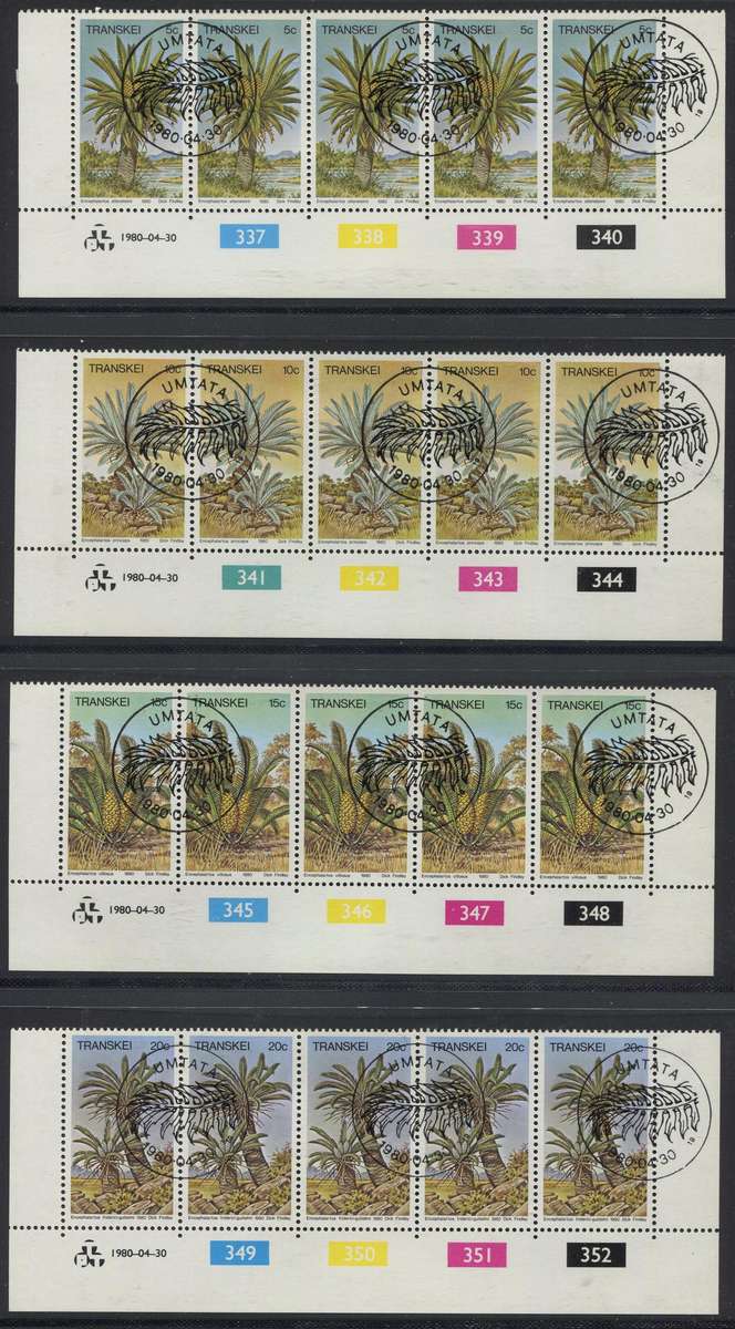 Transkei - Set of 4 Control Strips of 5 - 1980 - Used(CTO)