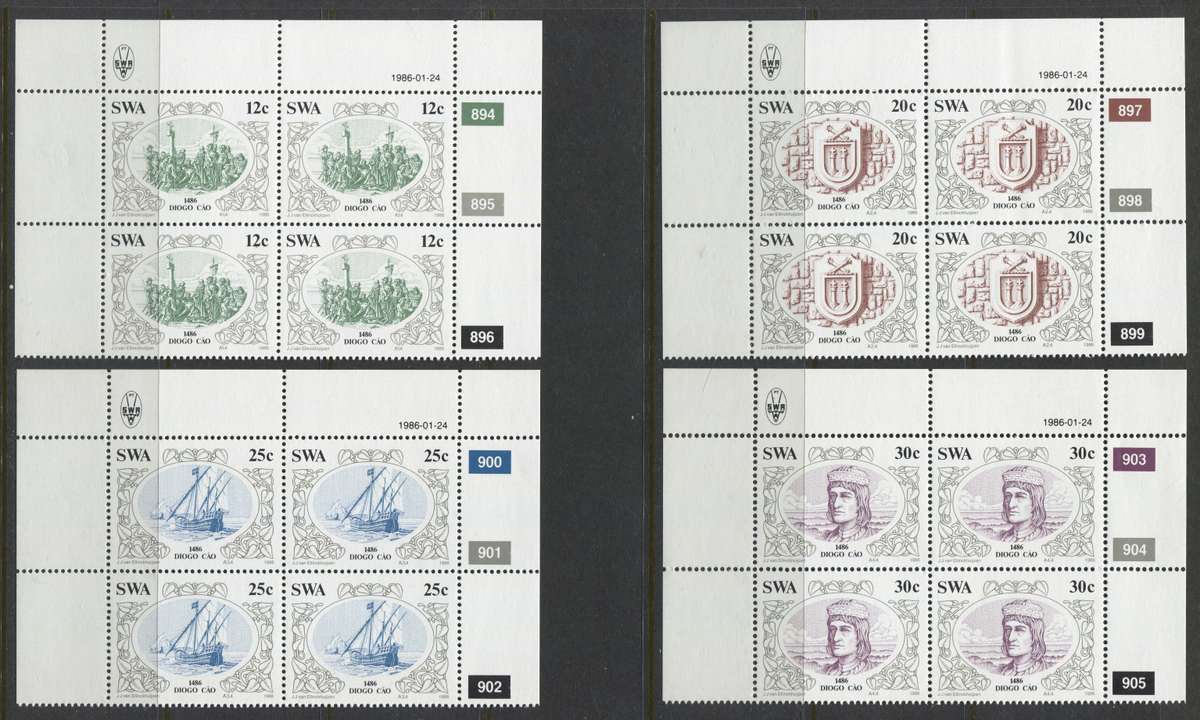 SWA - Set of 4 Control Blocks Of 4 - 1986 - MNH
