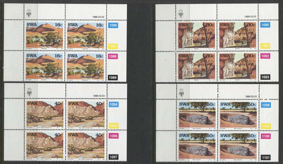 SWA - Set of 4 Control Blocks Of 4 - 1988- MNH