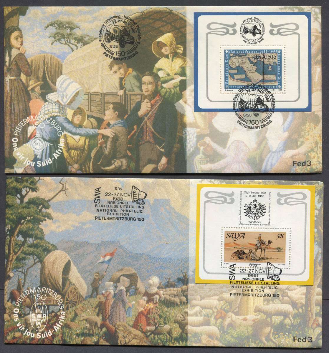 Set of 6 Federation Number 3 Miniature Sheet Covers