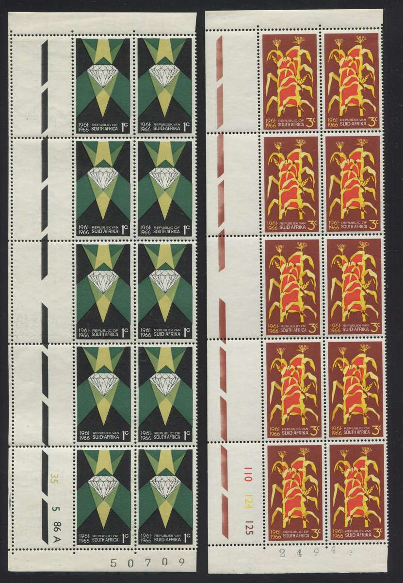 RSA - 4 Control Blocks Of 10 - 1966 - MNH