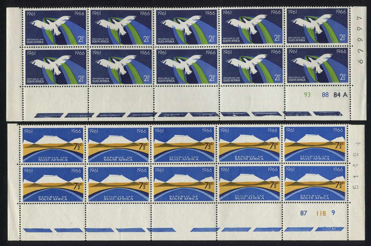 RSA - 4 Control Blocks Of 10 - 1966 - MNH