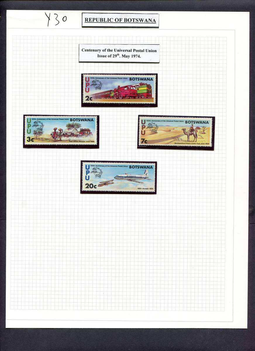Botswana - Set of 4 Stamps In Hings less Mounts on Album Page - Stamps MNH