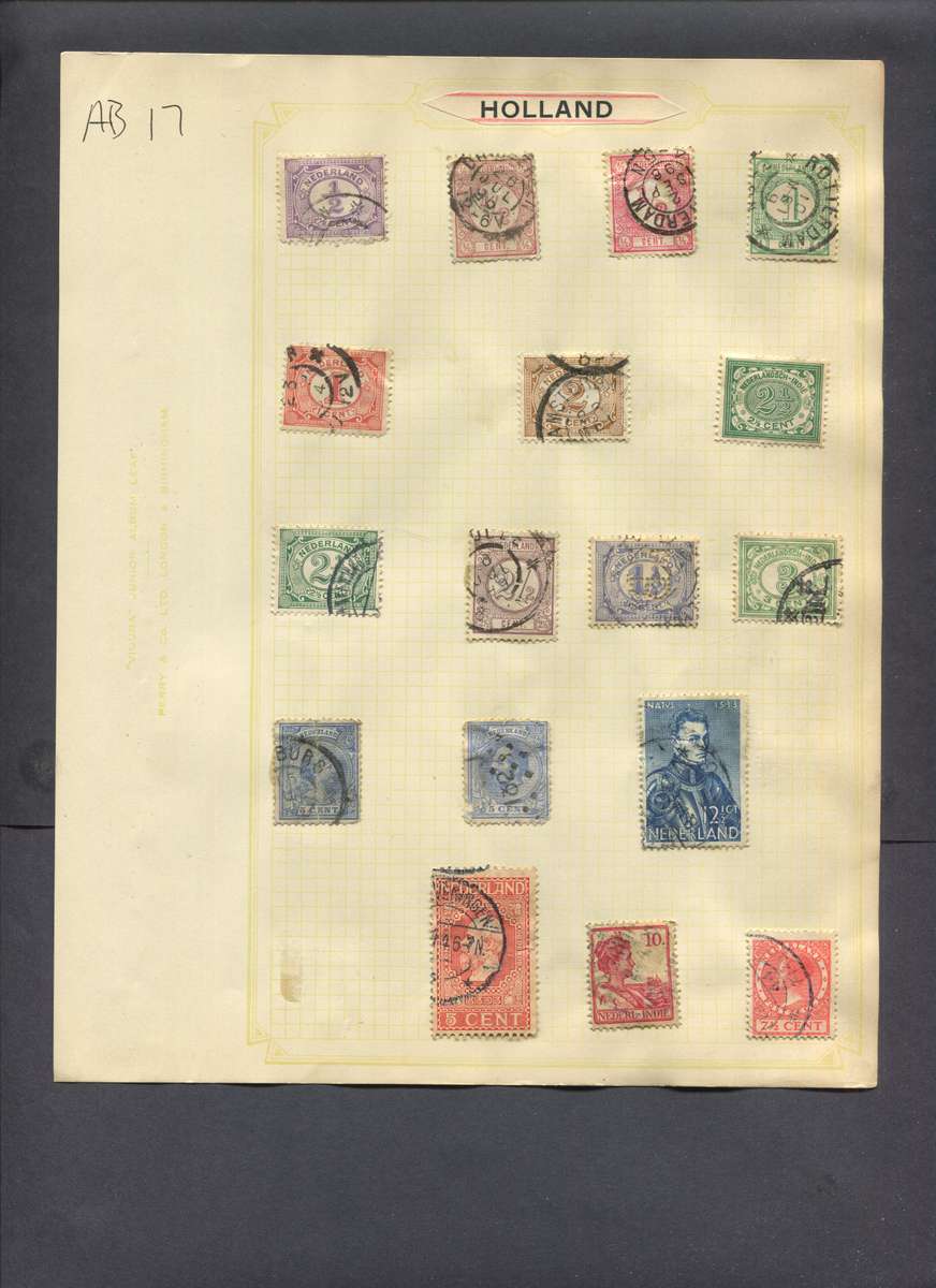 Netherlands - 17 Stamps Mounted On Old Album Page