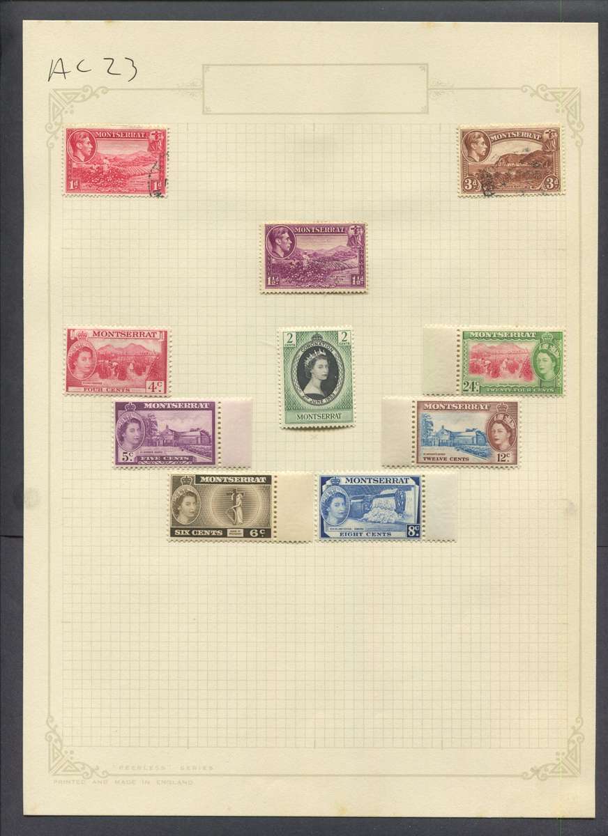 Montserrat - 10 Stamps Mounted On Old Album Page