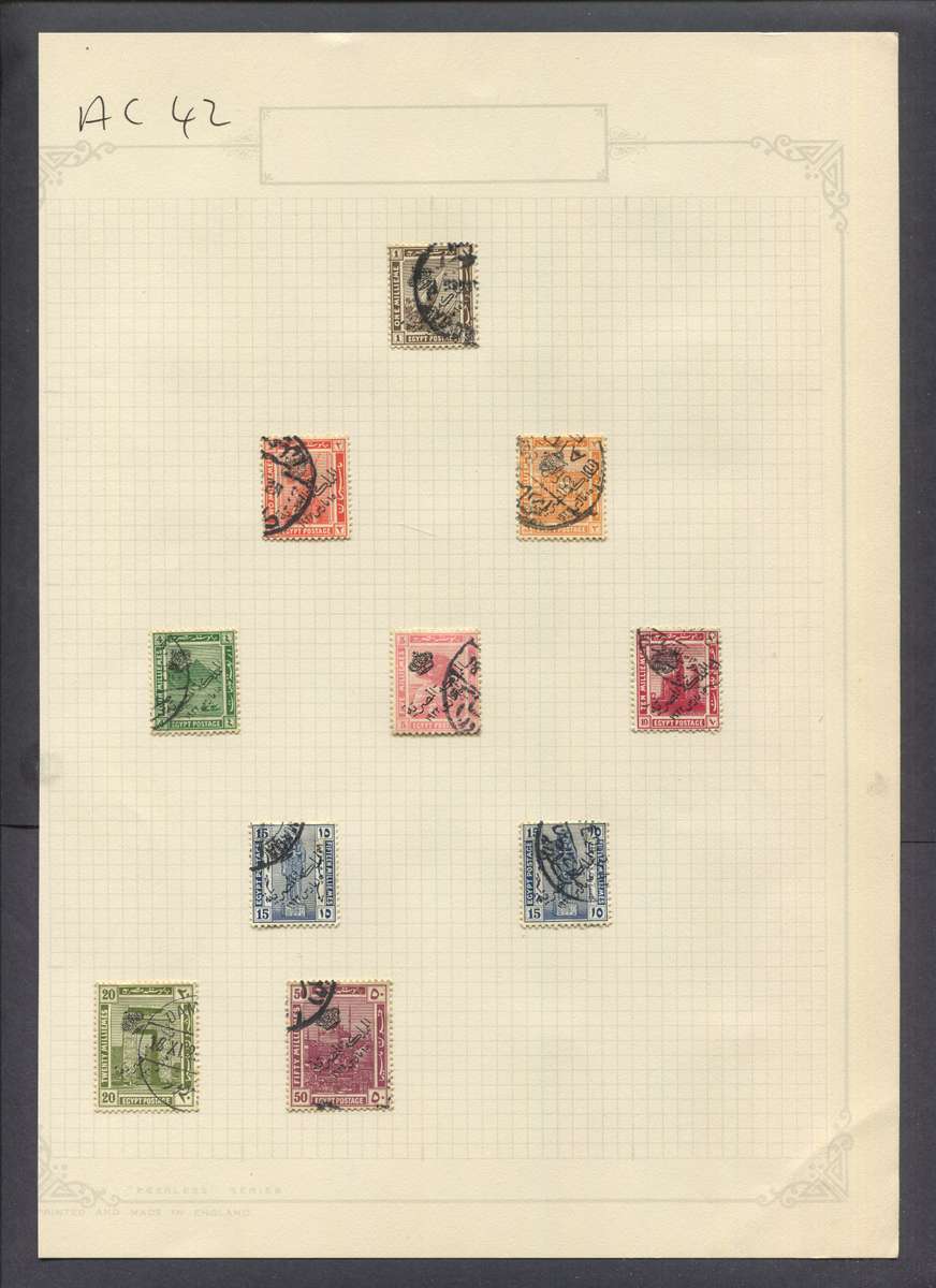 Egypt - 10 Stamps Mounted On Old Album Page