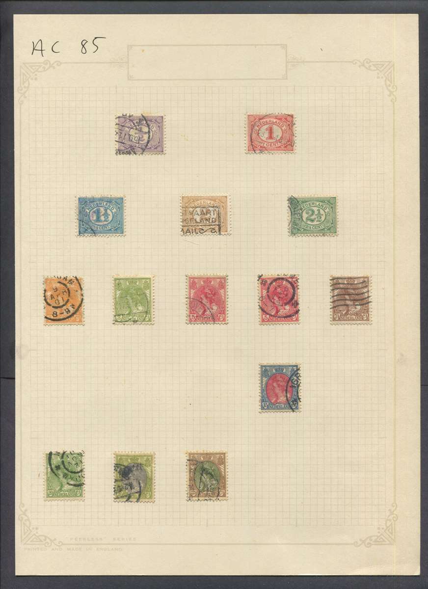 Netherlands - 14 Stamps Mounted On Old Album Page