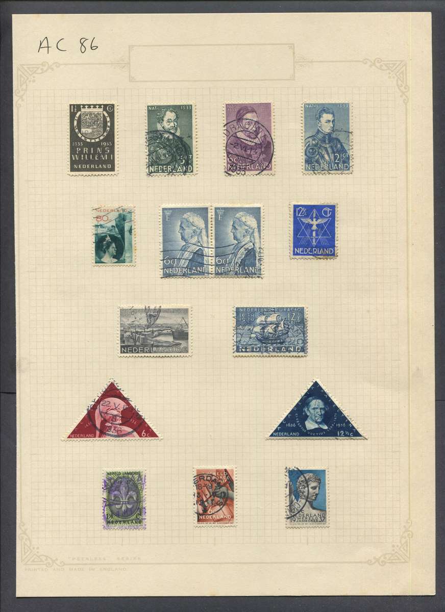 Netherlands - 15 Stamps Mounted On Old Album Page