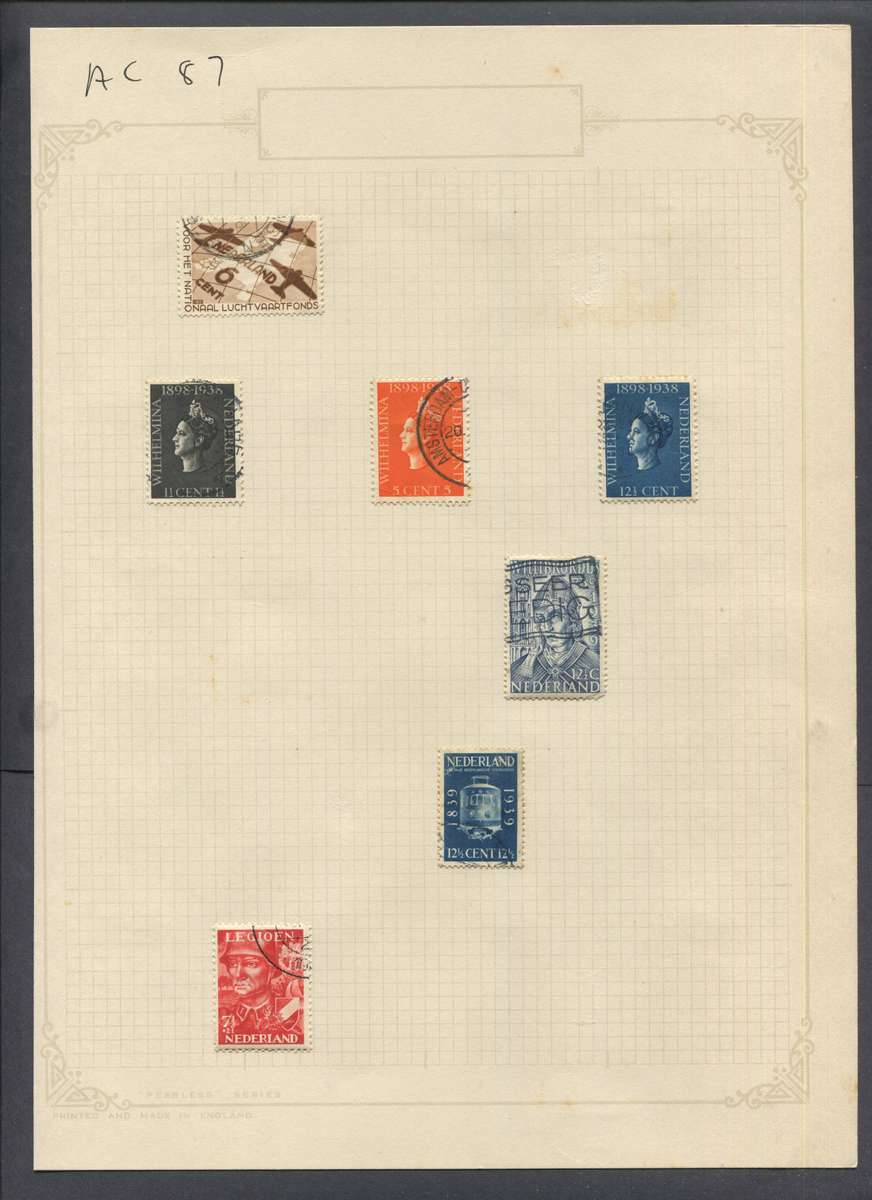 Netherlands - 7 Stamps Mounted On Old Album Page