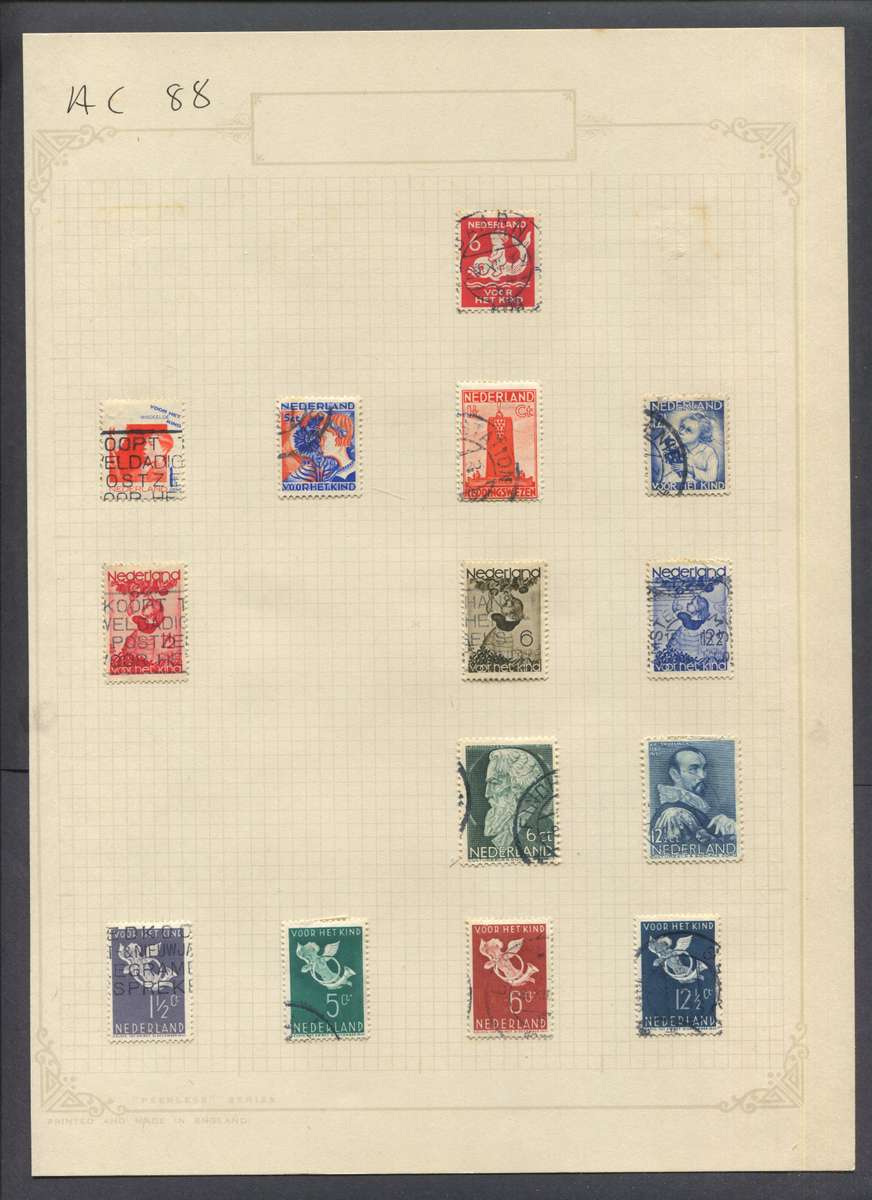 Netherlands - 14 Stamps Mounted On Old Album Page