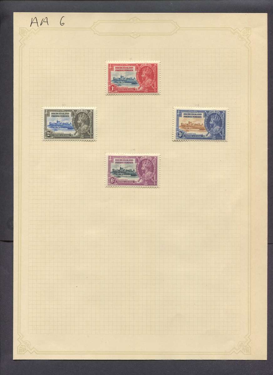 Bechuanaland - 4 Stamps Mounted(Hinged) on Old Album Page
