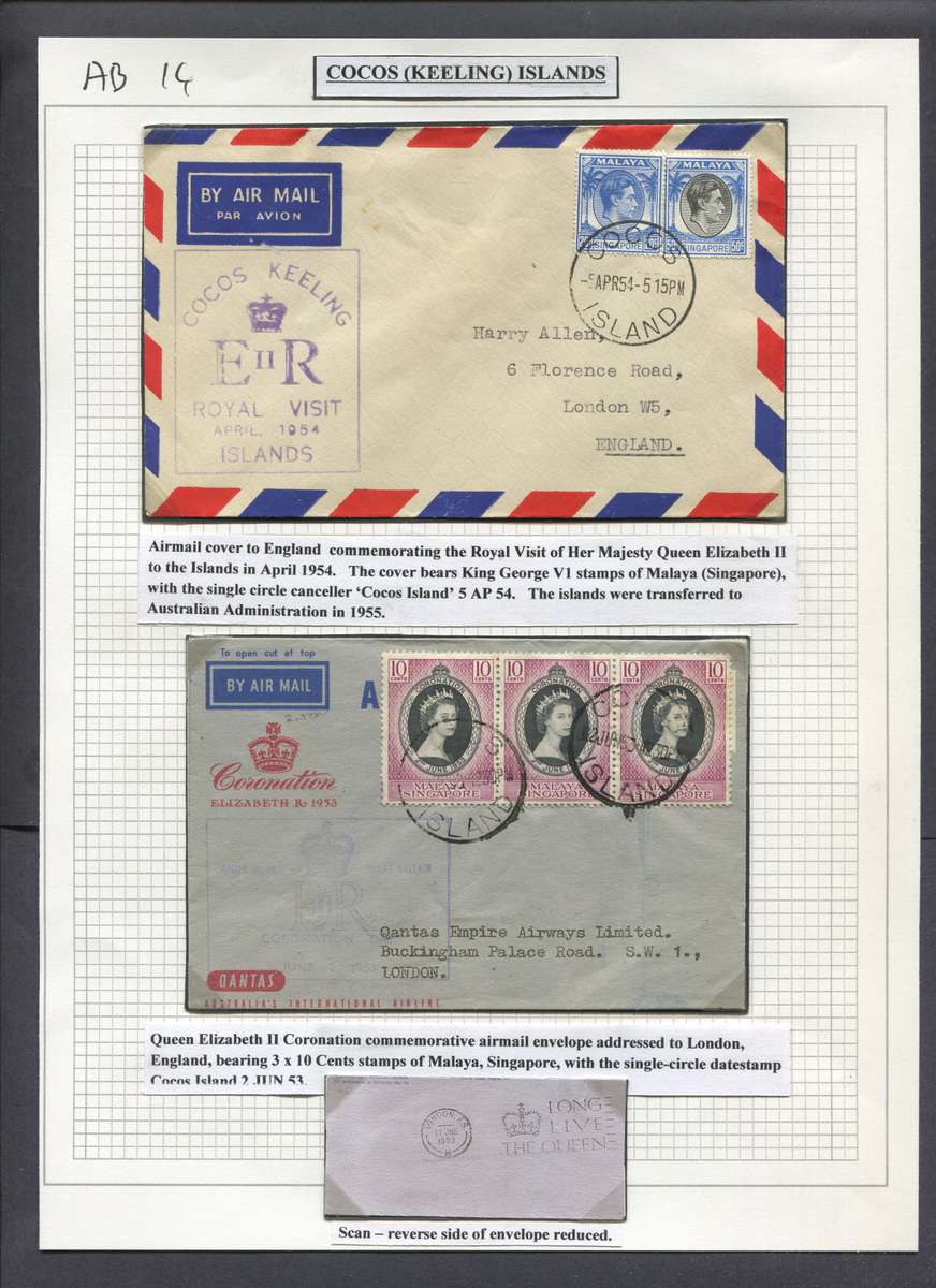 Cocos Islands - 2 Covers in Photo Corners