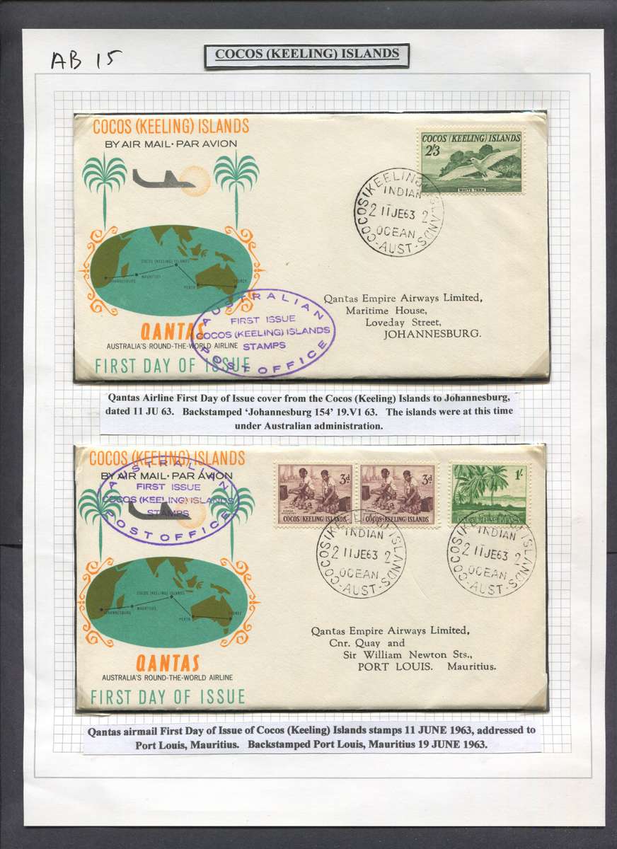 Cocos Islands - 2 Covers in Photo Corners