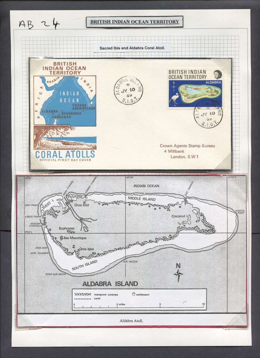British Indian Ocean Territory - 1 Cover in Photo Corners - 1969
