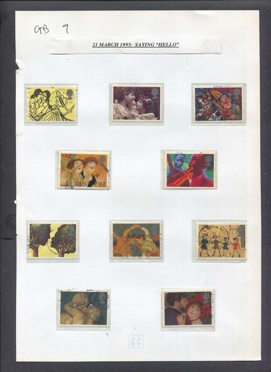 Great Britain - 10 Stamps Mounted On Album Page - Used