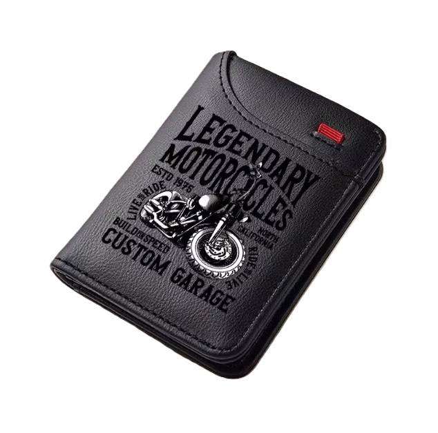 MENS SUPERCOOL  VINTAGE LOOK CUSTOM GARAGE BIKERS BIFOLD WALLET