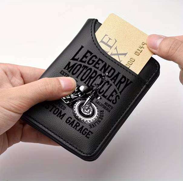 MENS SUPERCOOL  VINTAGE LOOK CUSTOM GARAGE BIKERS BIFOLD WALLET