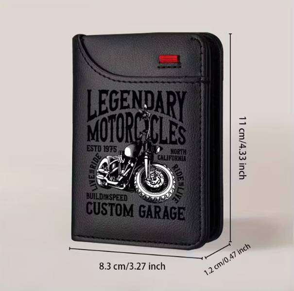 MENS SUPERCOOL  VINTAGE LOOK CUSTOM GARAGE BIKERS BIFOLD WALLET