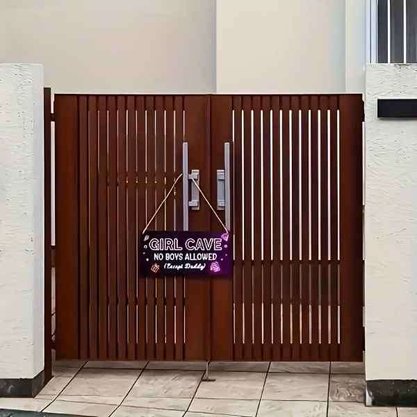 Super Cute "Girl Cave No Boys Allowed" Wooden Door Sign