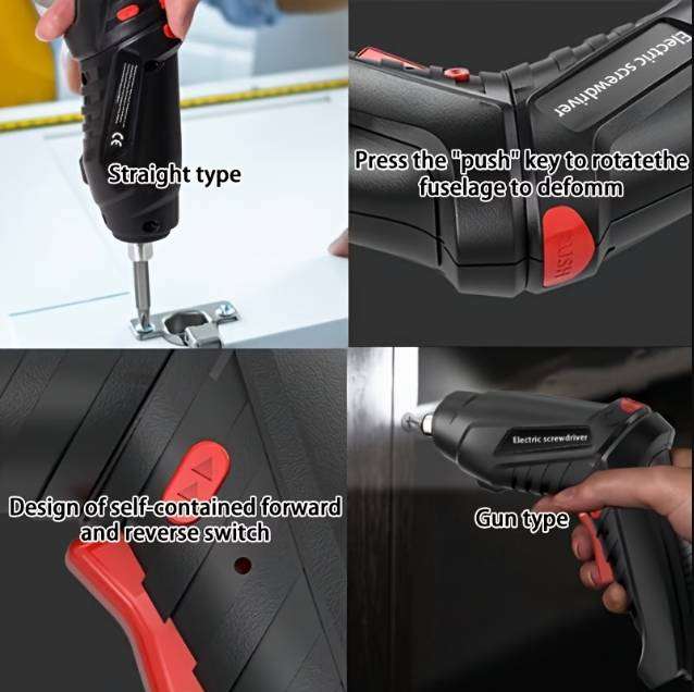 Heavy Duty 47pc Rechargeable Electric Cordless Screwdriver Set with Storage Case