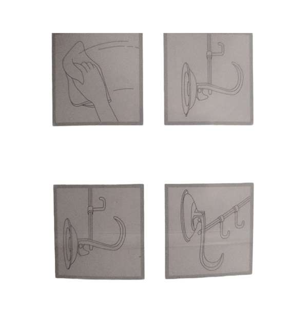 Quality 6 Hook No Drilling Suction Attachable Wall Rail with 2 Extra Suction Hooks