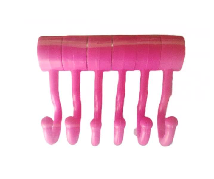 Quality 6 Hook No Drilling Suction Attachable Wall Rail with 2 Extra Suction Hooks