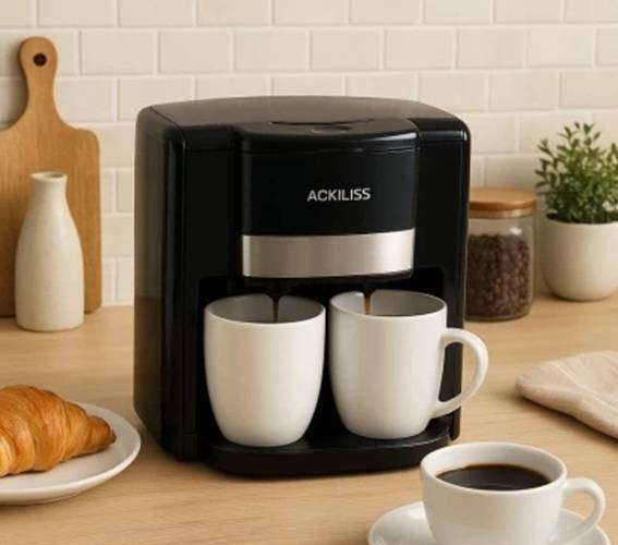 Powerful & Compact ACKILISS 2 Cup Coffee Maker