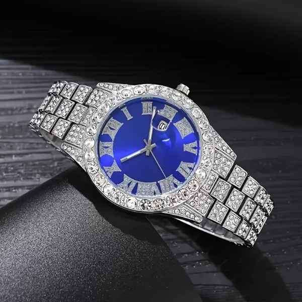 Mens Stunning Fully Iced Out Blinged up Diamante Encrusted Luxury Watch