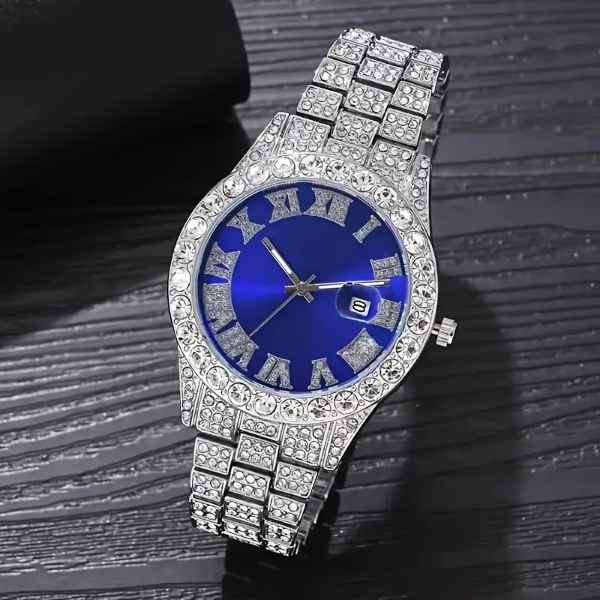 Mens Stunning Fully Iced Out Blinged up Diamante Encrusted Luxury Watch