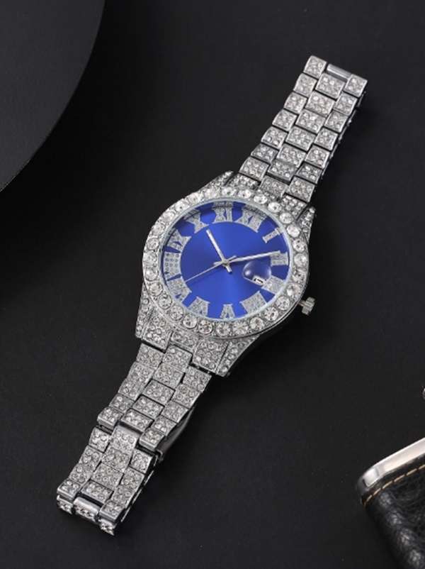 Mens Stunning Fully Iced Out Blinged up Diamante Encrusted Luxury Watch