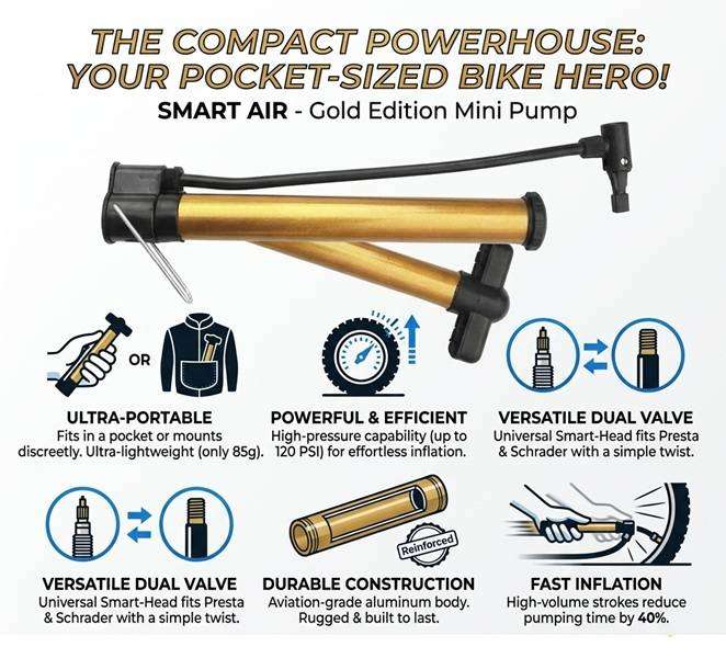 Ultimate Portable & Multipurpose Powerful Mini Hand Pump Inflation Solution