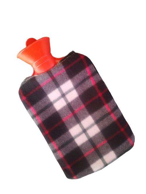 Blanket Patterned Fleece Covered Hot Water Bottle