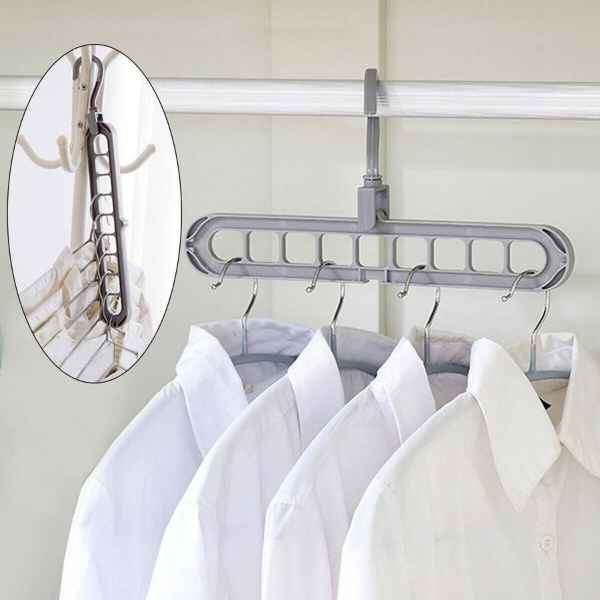 9 Hole Rotating Multifunctional Magic Hanger Cupboard Organiser