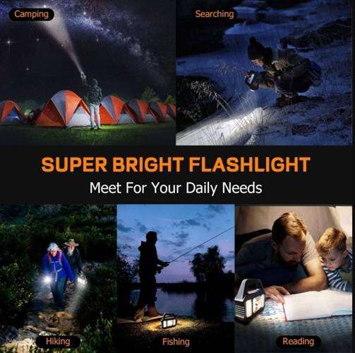 Multifunctional Powerful Rechargable Solar or Usb Emergency Indoors or Outdoors Lamp & Power Bank
