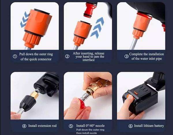 Powerful 48V Rechargable Cordless Car Washing Pressure Spray Gun