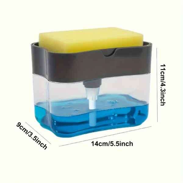 Brilliant & Convenient Countertop Kitchen Soap Dispenser with Sponge Holder & free Sponge