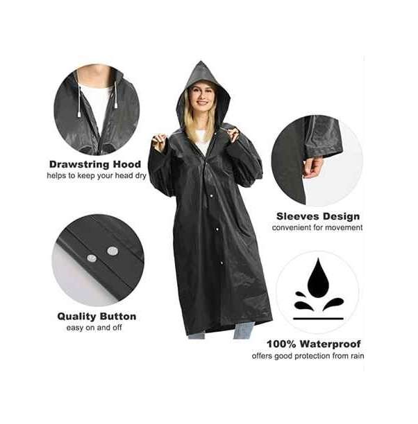 EVA Thickened Waterproof & Windproof Hooded Raincoat