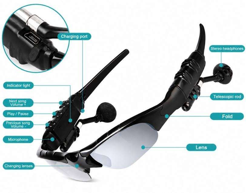 WIRELESS TECH BLUETOOTH SMART MULTI SPORT UV PROTECTIVE WORKOUT SUNGLASSES