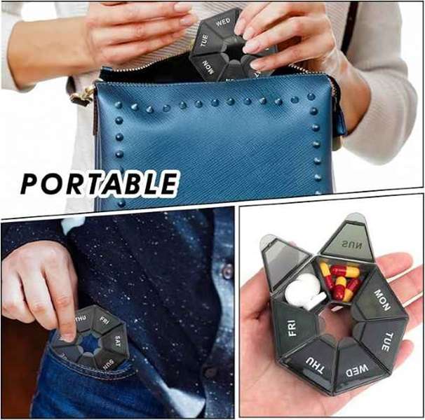 Quality Waterproof 7 Grid Easy Use Pill Box Organizer Case