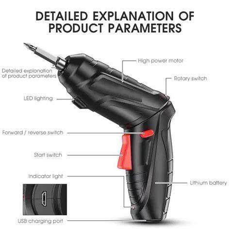 14-piece Built In Rechargable & Rotational  Lithium Battery Electric Screwdriver Set