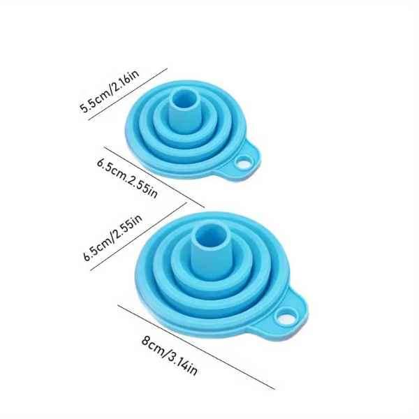 Pack of 2 Different Size Super Convenient Foldable Silicone Bottle Funnels