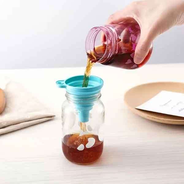 Pack of 2 Different Size Super Convenient Foldable Silicone Bottle Funnels