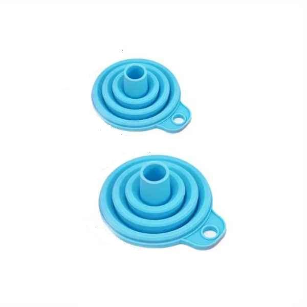 Pack of 2 Different Size Super Convenient Foldable Silicone Bottle Funnels